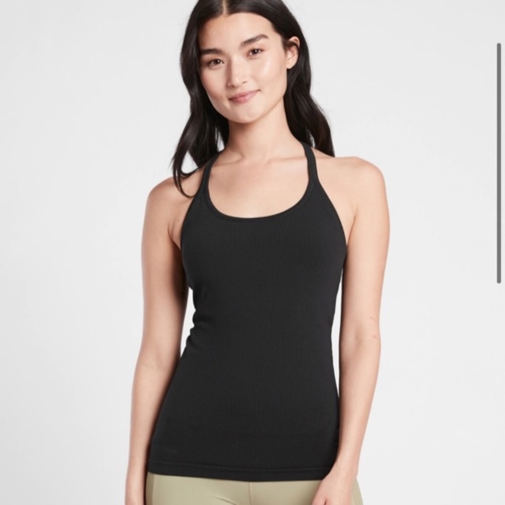 Athleta Renew Support Top / black ribbed / S